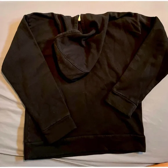 Boys Adidas black and white hooded pull over sweatshirt size M (10/12) - Picture 2 of 2